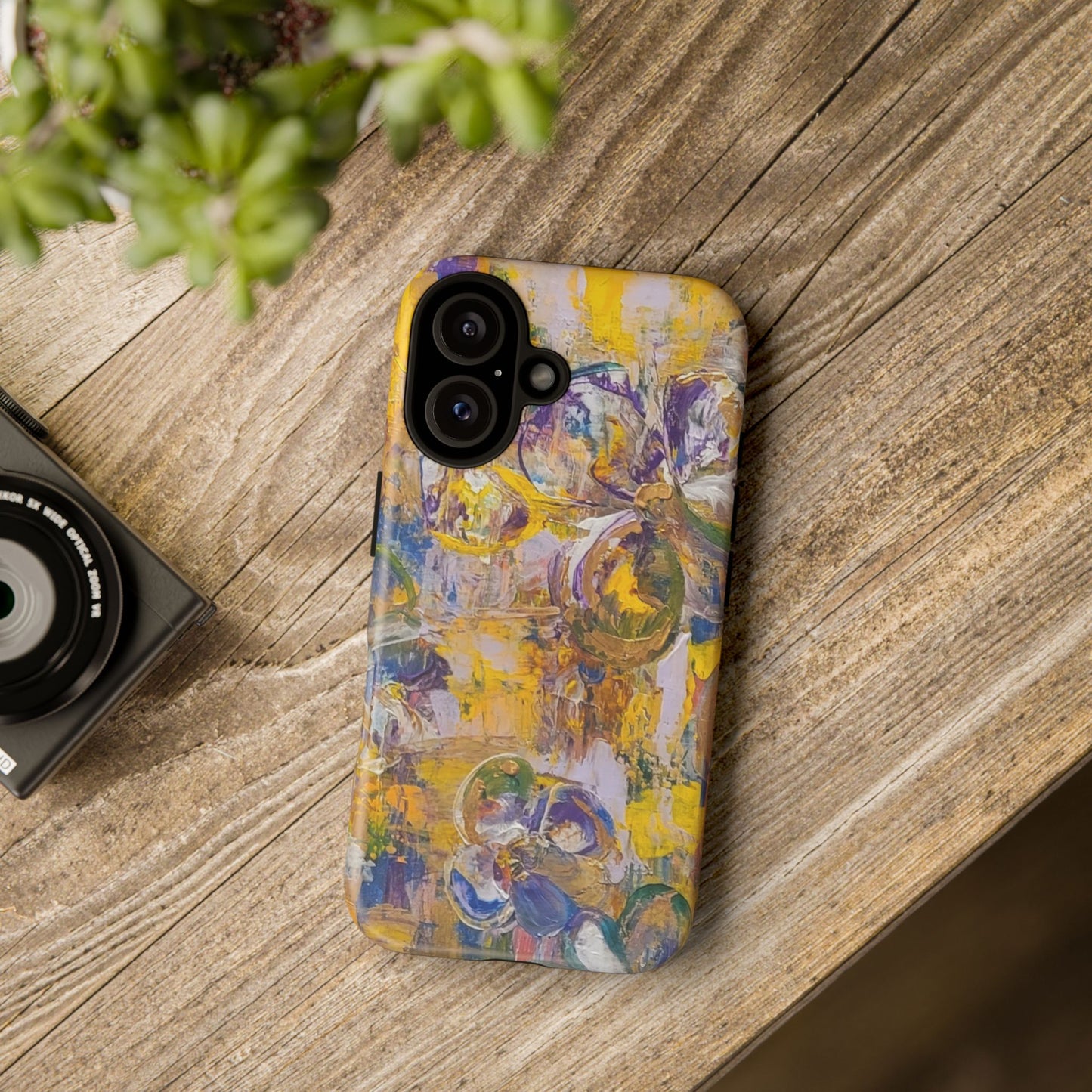 Pansies Lg print Original Abstract Painting Phone Case — Floral Art for iPhone, Samsung & Pixel