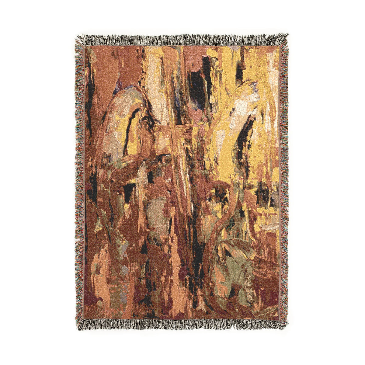 Amber Currents Abstract Woven Blanket | Original Art Throw