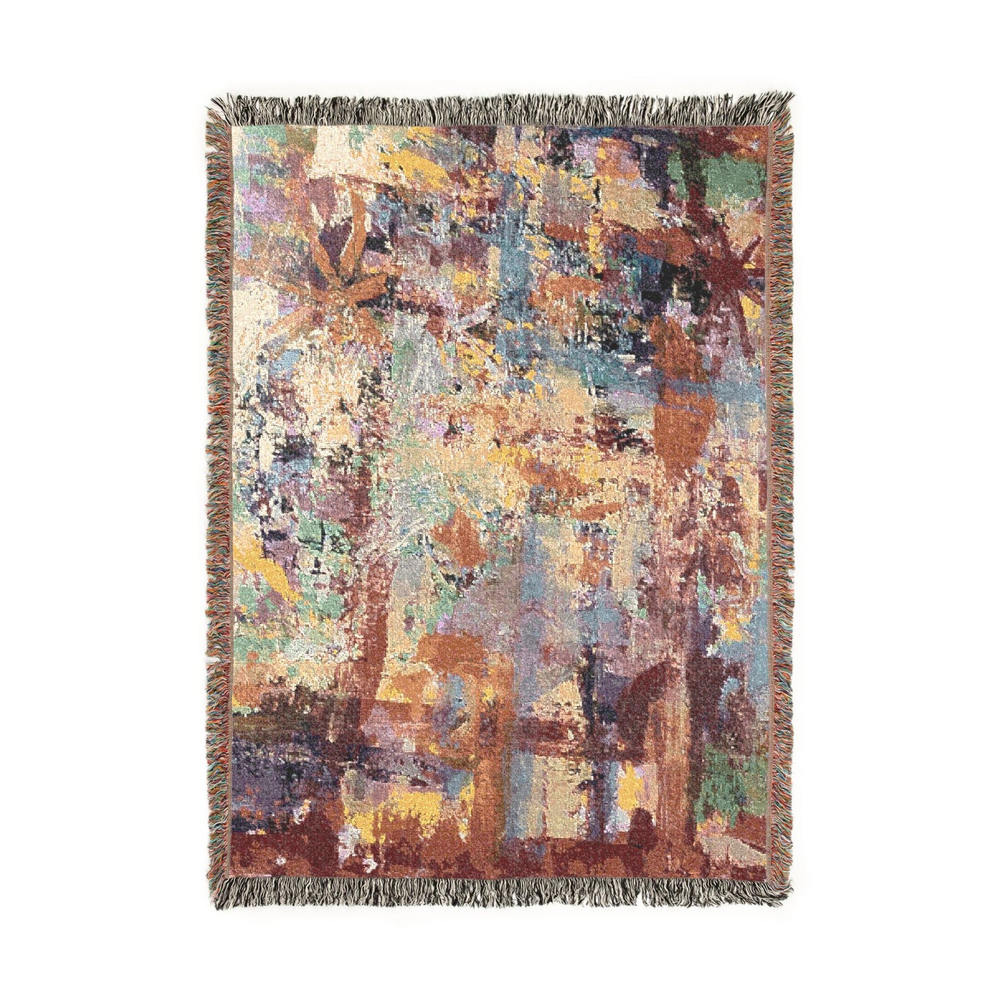 Autumn Mosaic Abstract Woven Blanket | Original Art Throw