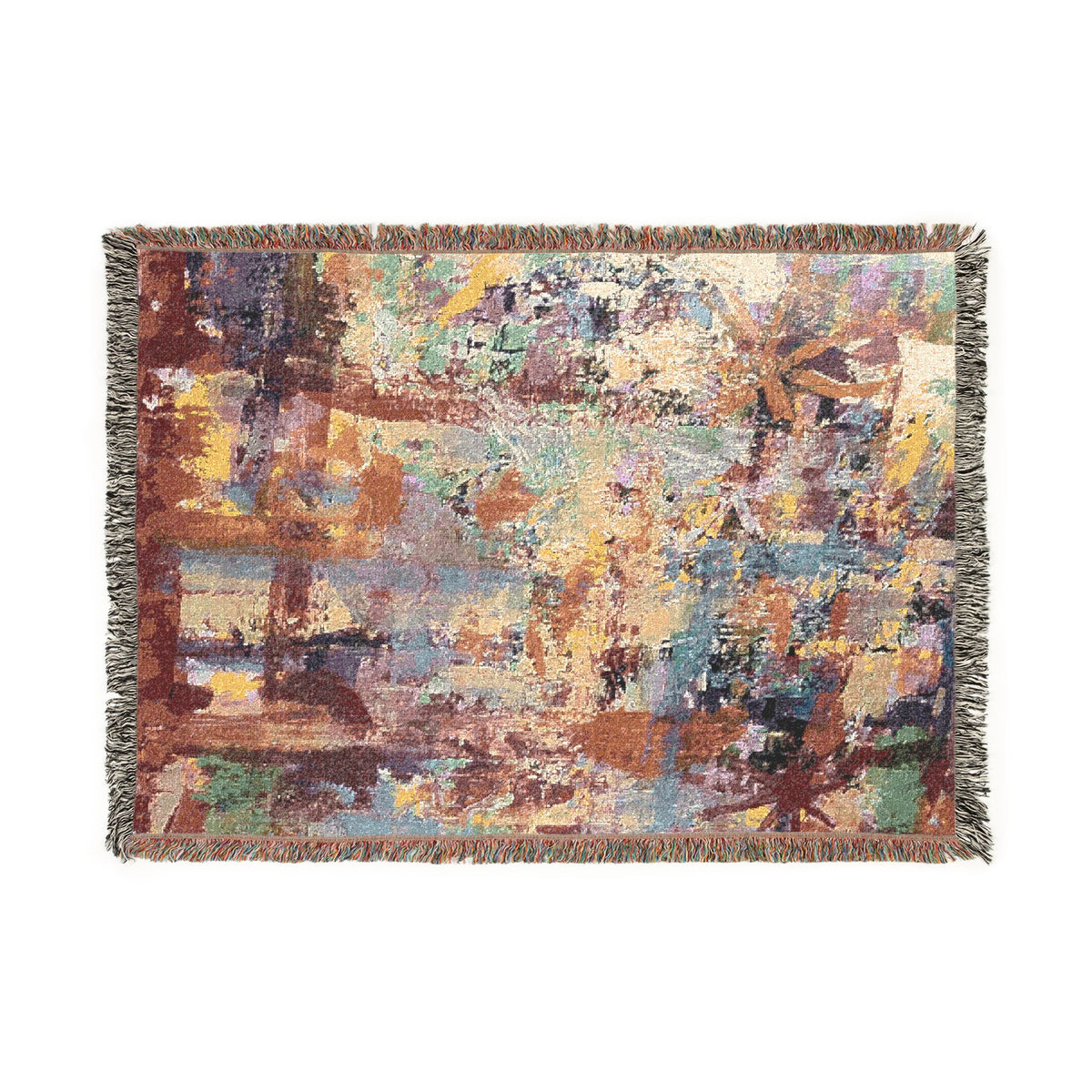 Autumn Mosaic Abstract Woven Blanket | Original Art Throw
