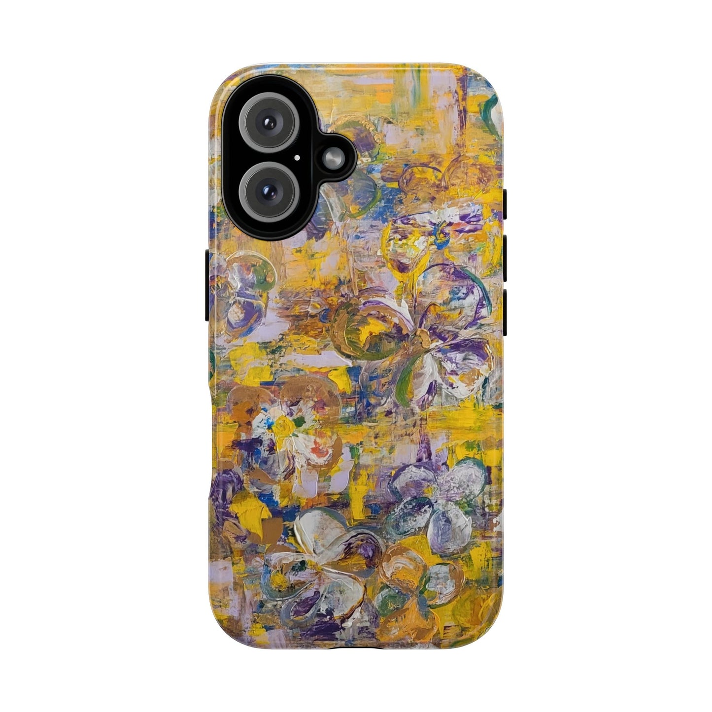 Pansies Original Abstract Painting Phone Case — Floral Art for iPhone, Samsung & Pixel