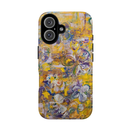 Pansies Original Abstract Painting Phone Case — Floral Art for iPhone, Samsung & Pixel