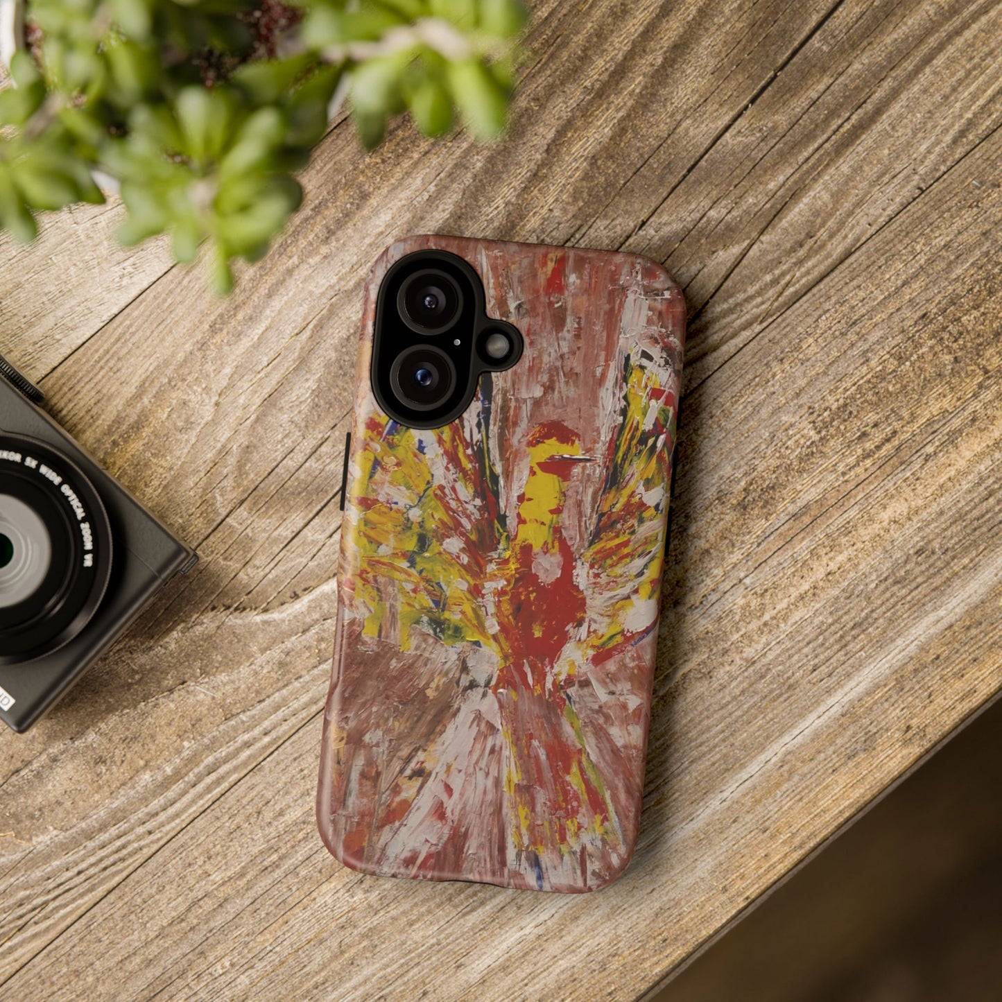 Hummingbird Original Abstract Painting Phone Case — Bird Art for iPhone, Samsung & Pixel