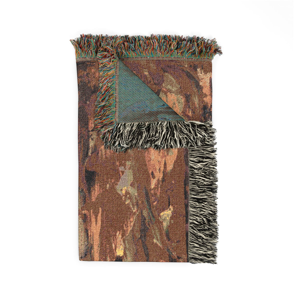 Amber Currents Abstract Woven Blanket | Original Art Throw