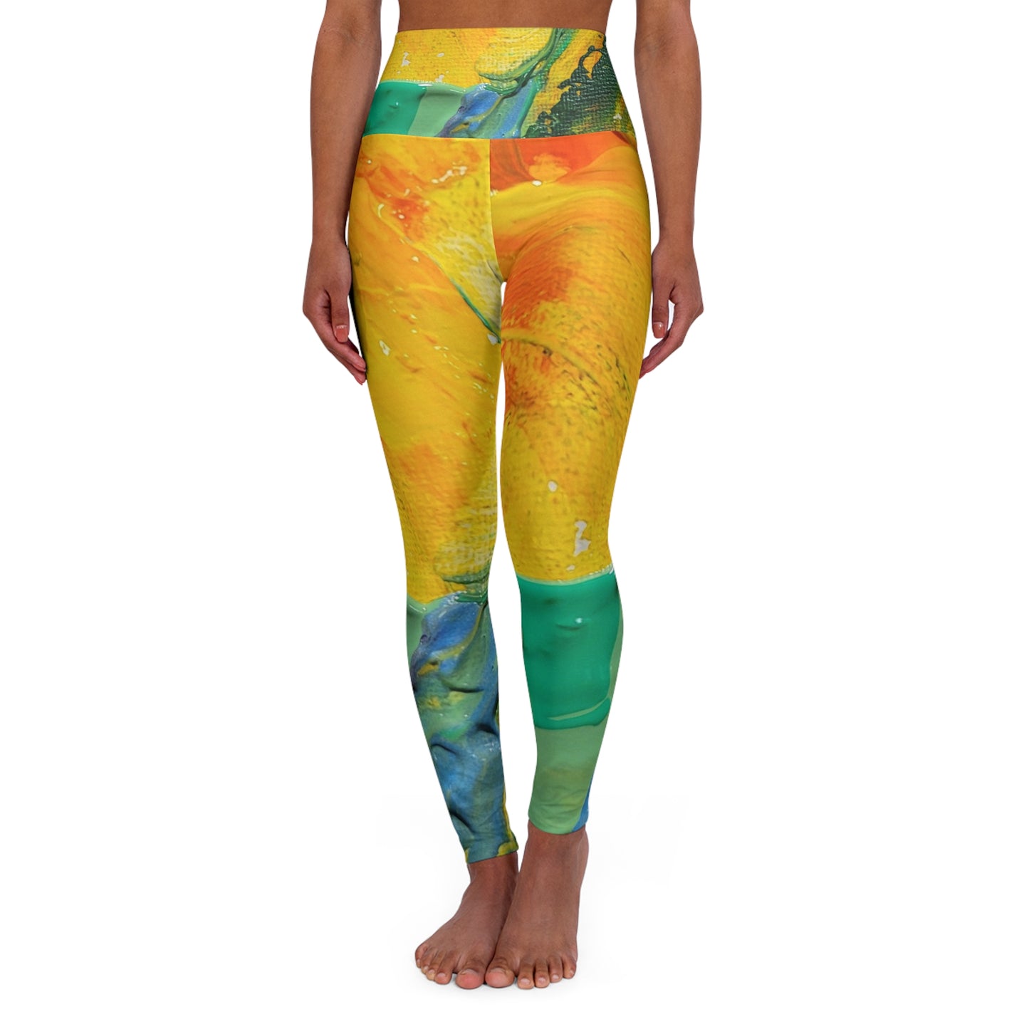 Sun-Kissed Hills - Original Art High Waisted Yoga Leggings (AOP)