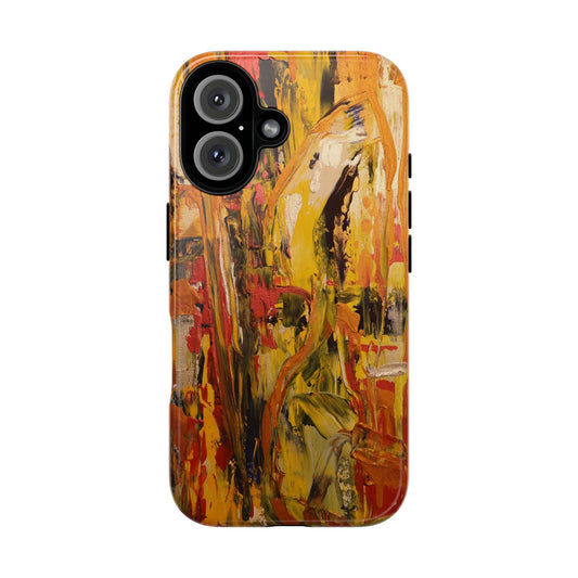 Gold & Amber Abstract Painting Phone Case — Original Art for iPhone, Samsung & Pixel