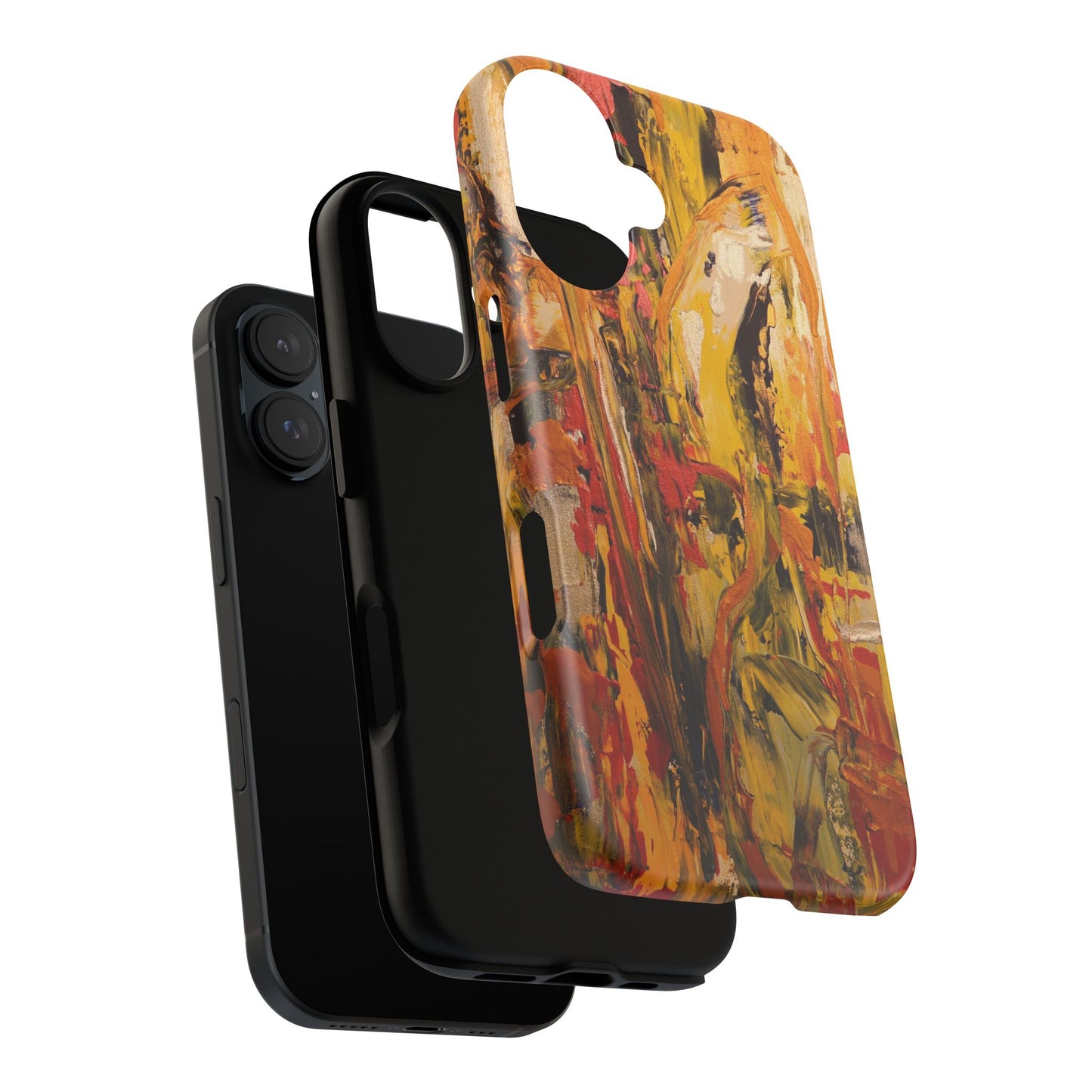 Gold & Amber Abstract Painting Phone Case — Original Art for iPhone, Samsung & Pixel