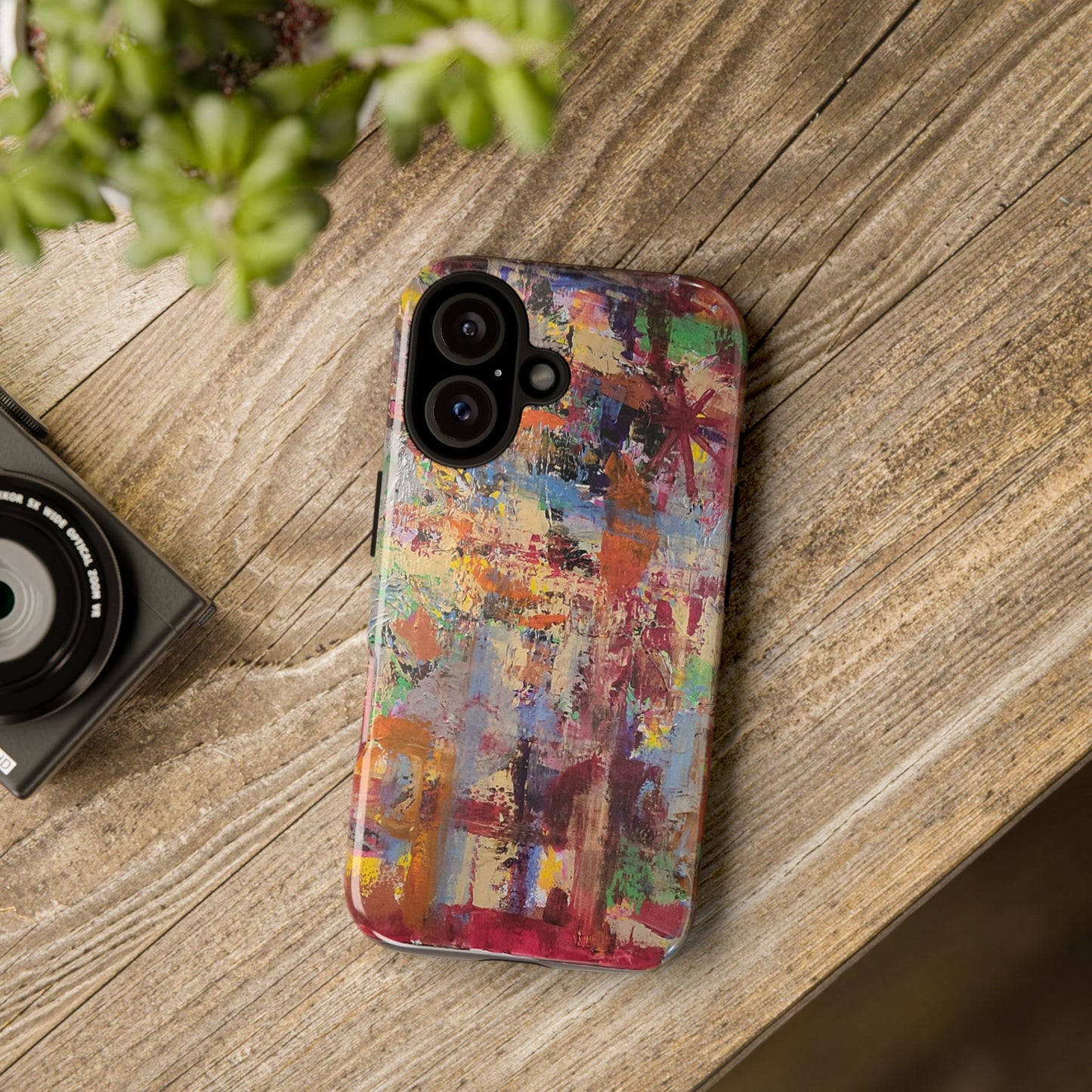 Abstract Expressionist Painting Phone Case — Colorful Original Art for iPhone, Samsung & Pixel