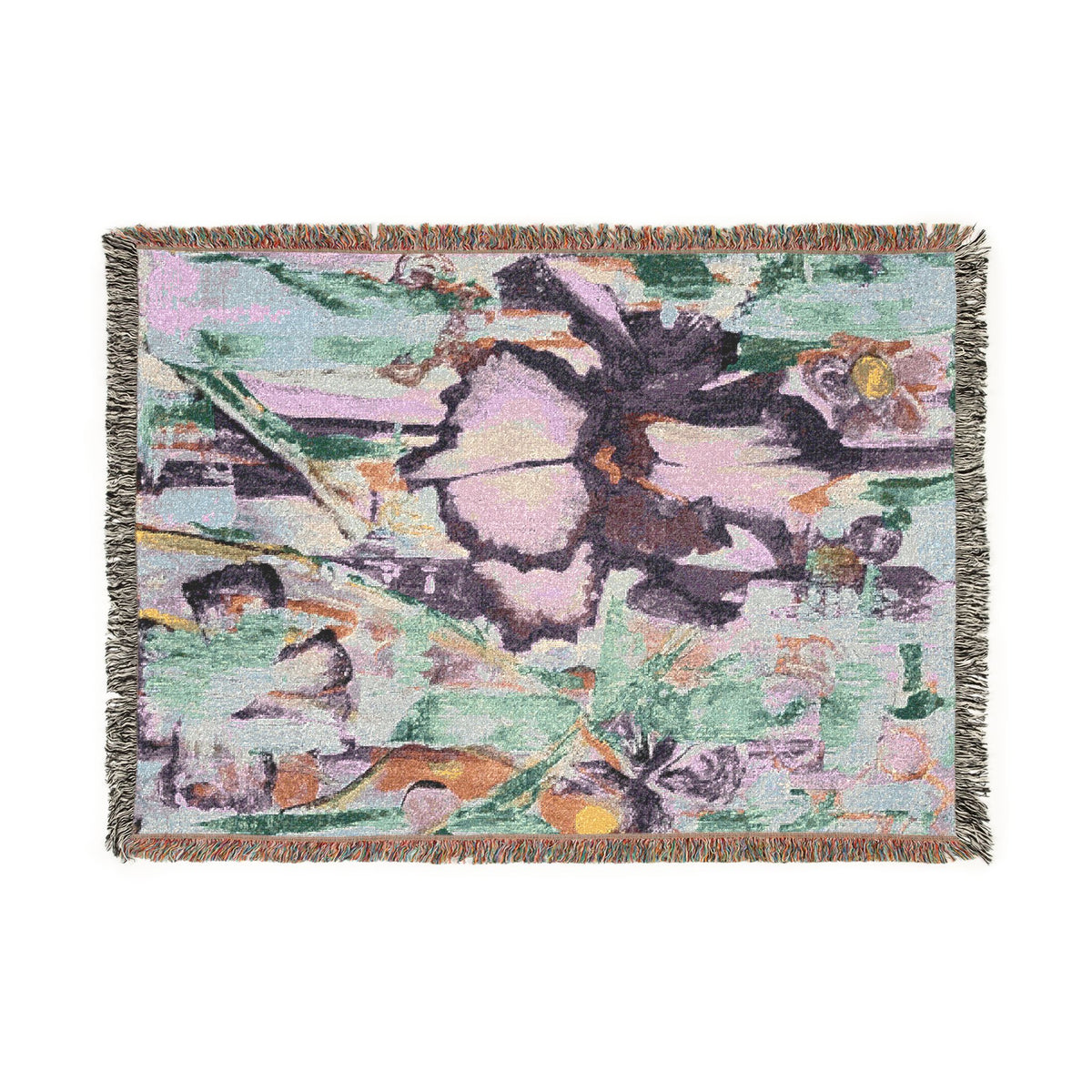 Blush Blossom Abstract Woven Blanket | Original Art Thro