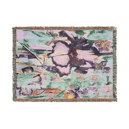 Blush Blossom Abstract Woven Blanket | Original Art Thro