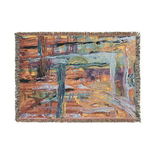 Ember Passage Abstract Woven Blanket | Original Art Throw