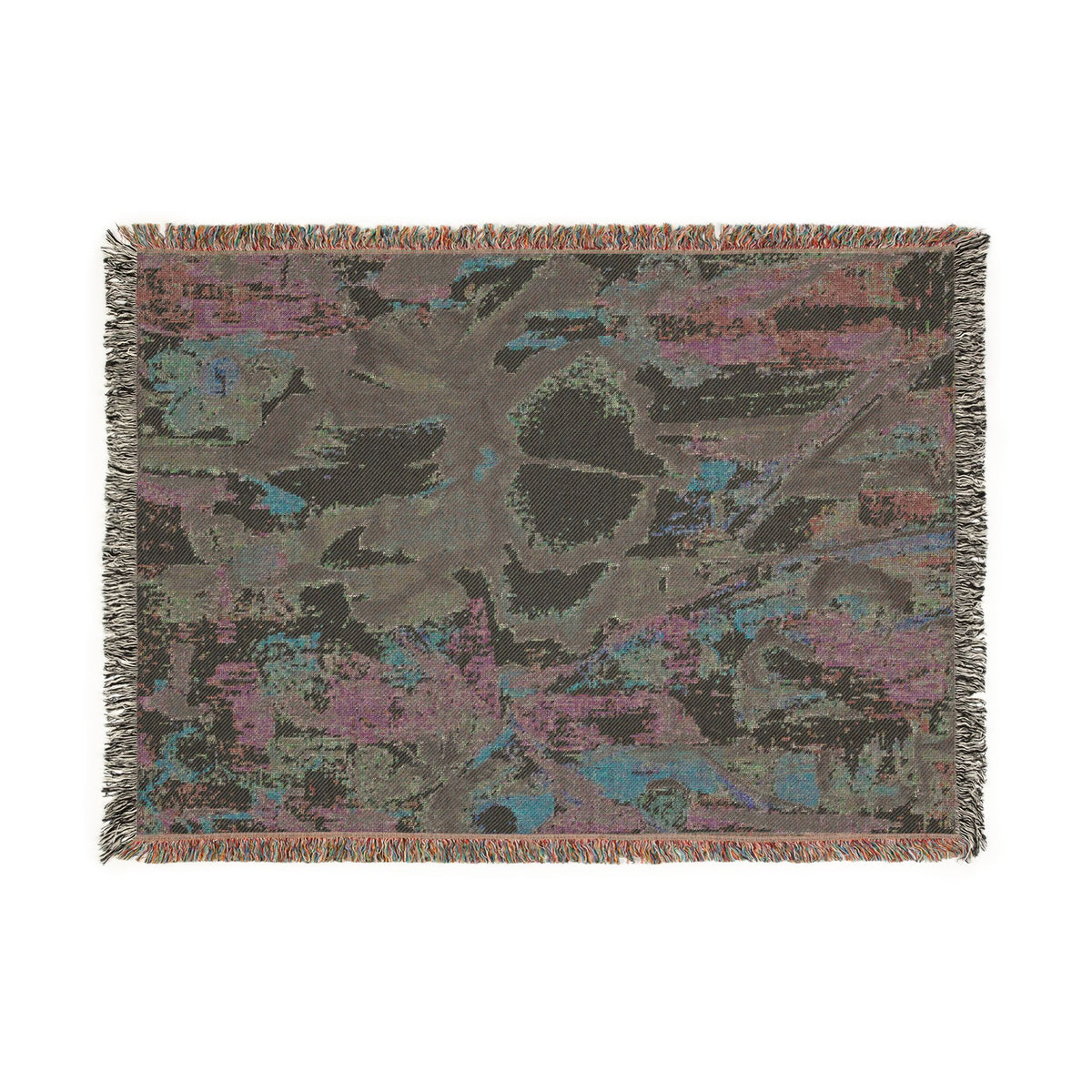 Blush Blossom Abstract Woven Blanket | Original Art Thro