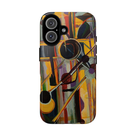 Two Shadows Cubist Painting Phone Case — Original Art for iPhone, Samsung & Pixel