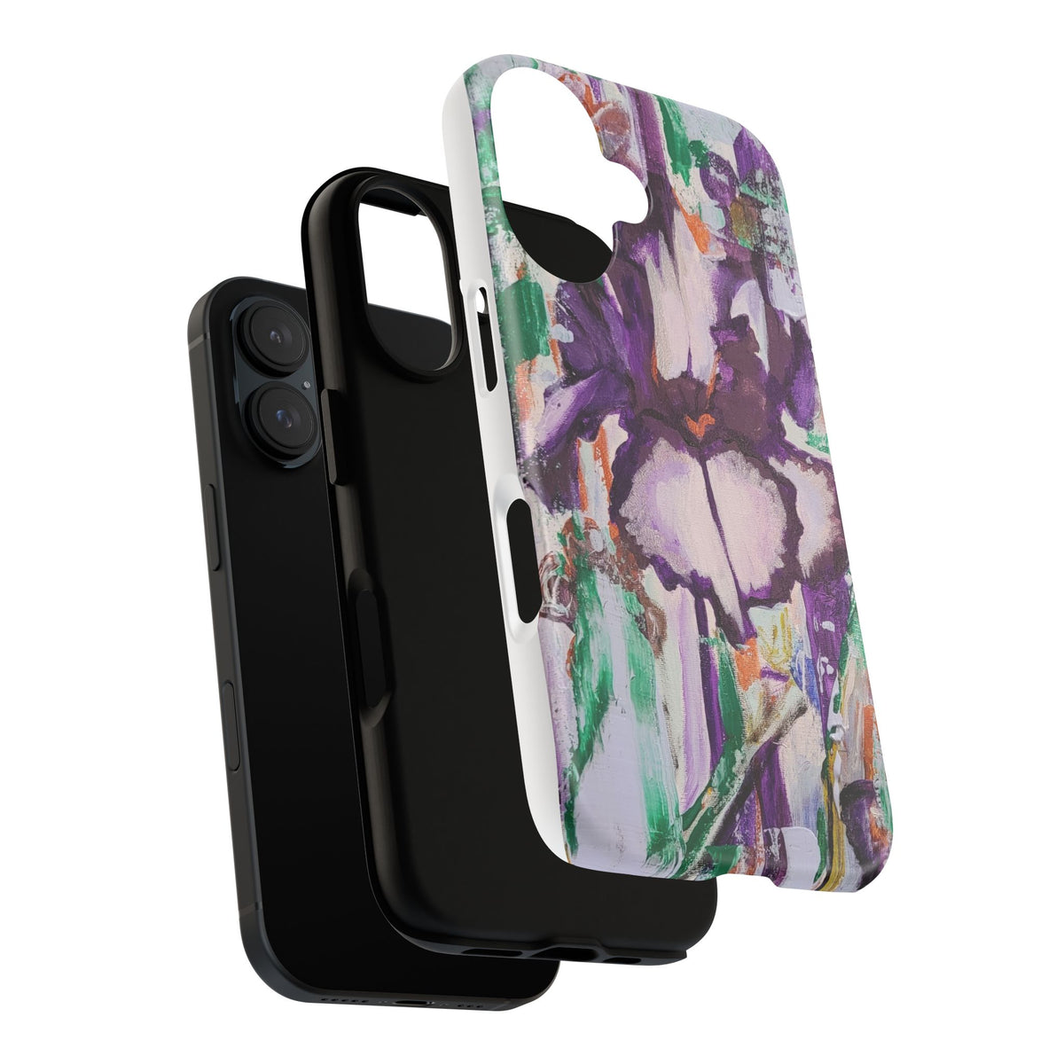 Purple Iris Original Painting Phone Case — Abstract Floral Art for iPhone, Samsung & Pixel