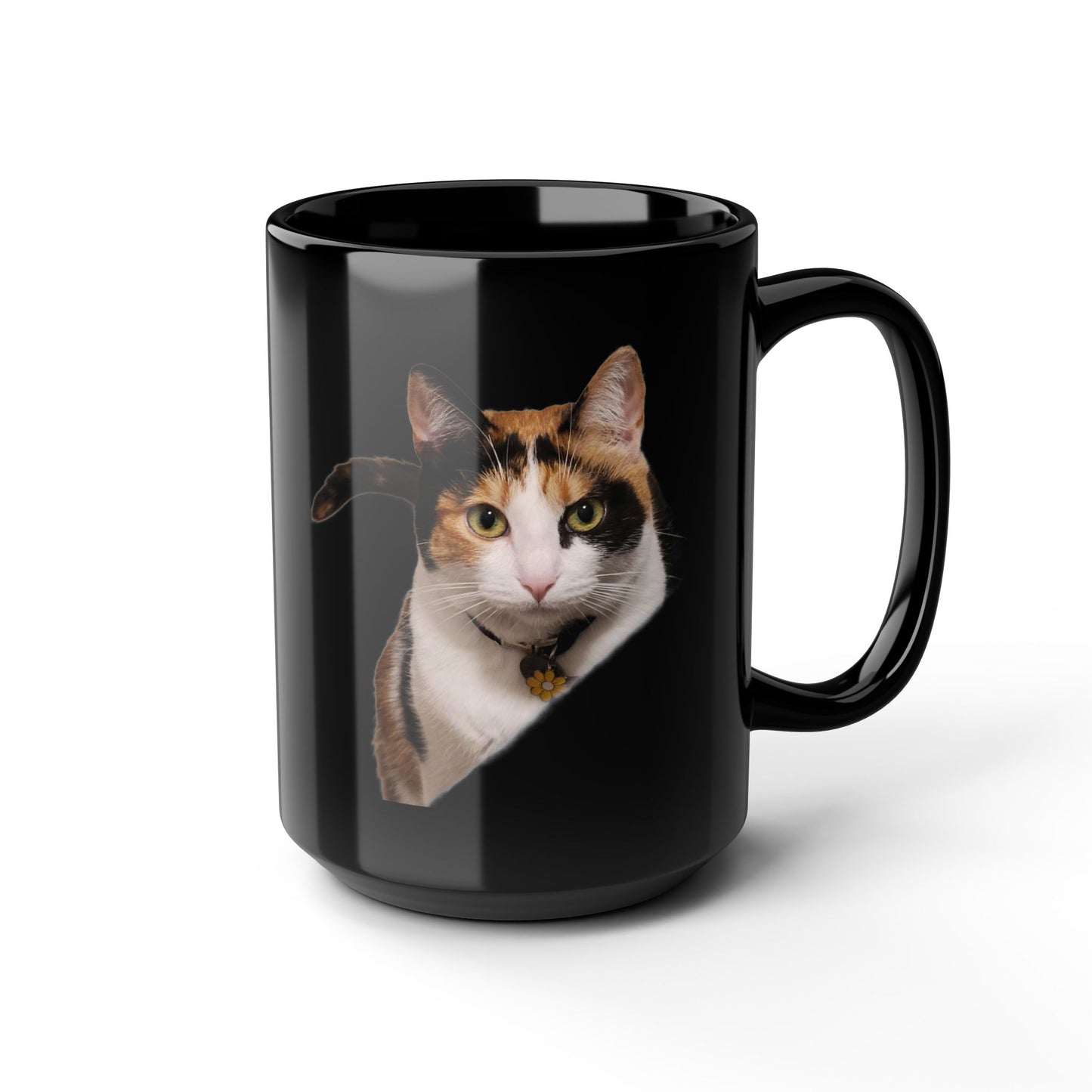 Annie’s Calico — Original Photography Black Mug, 15oz