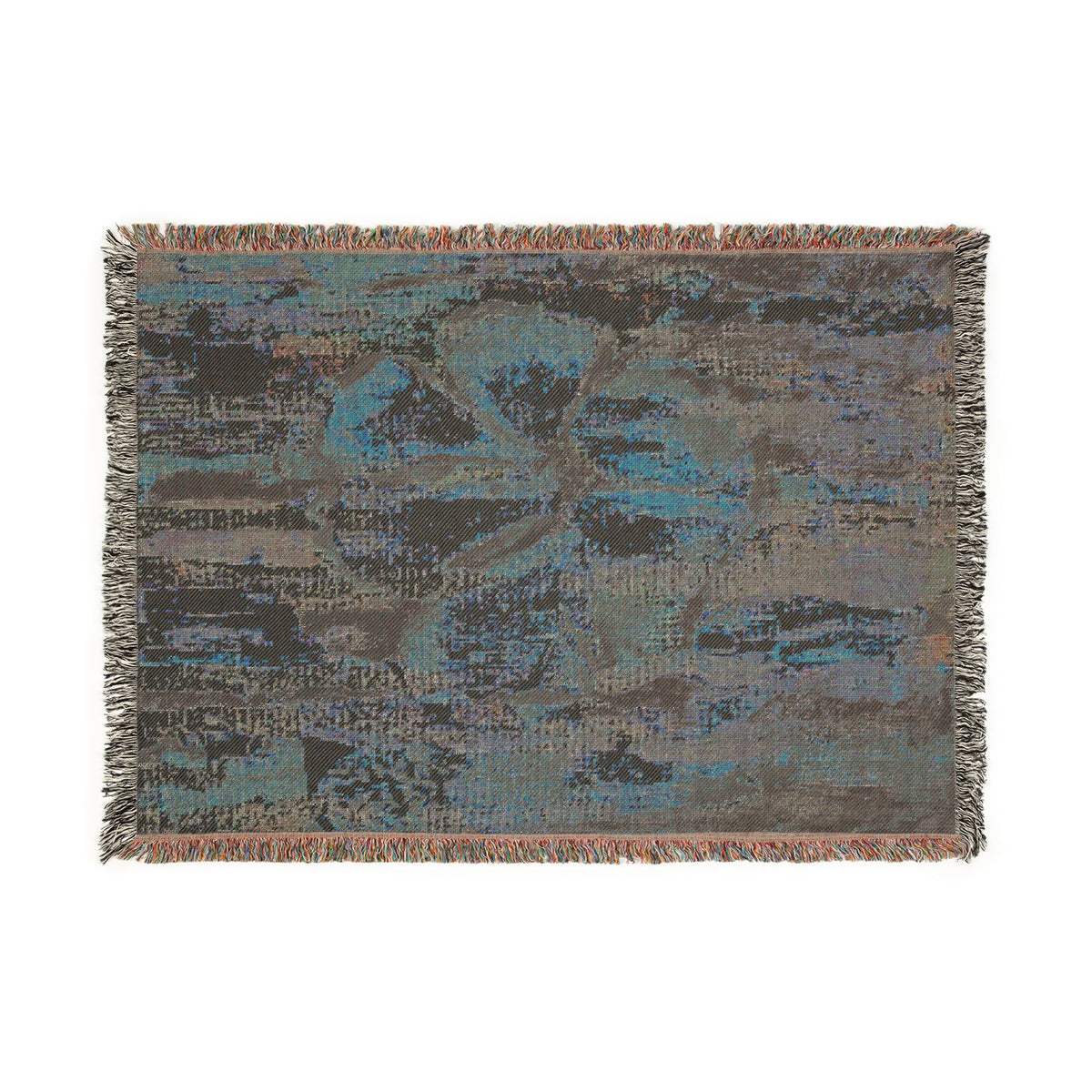 Golden Bloom Abstract Woven Blanket | Original Art Throw
