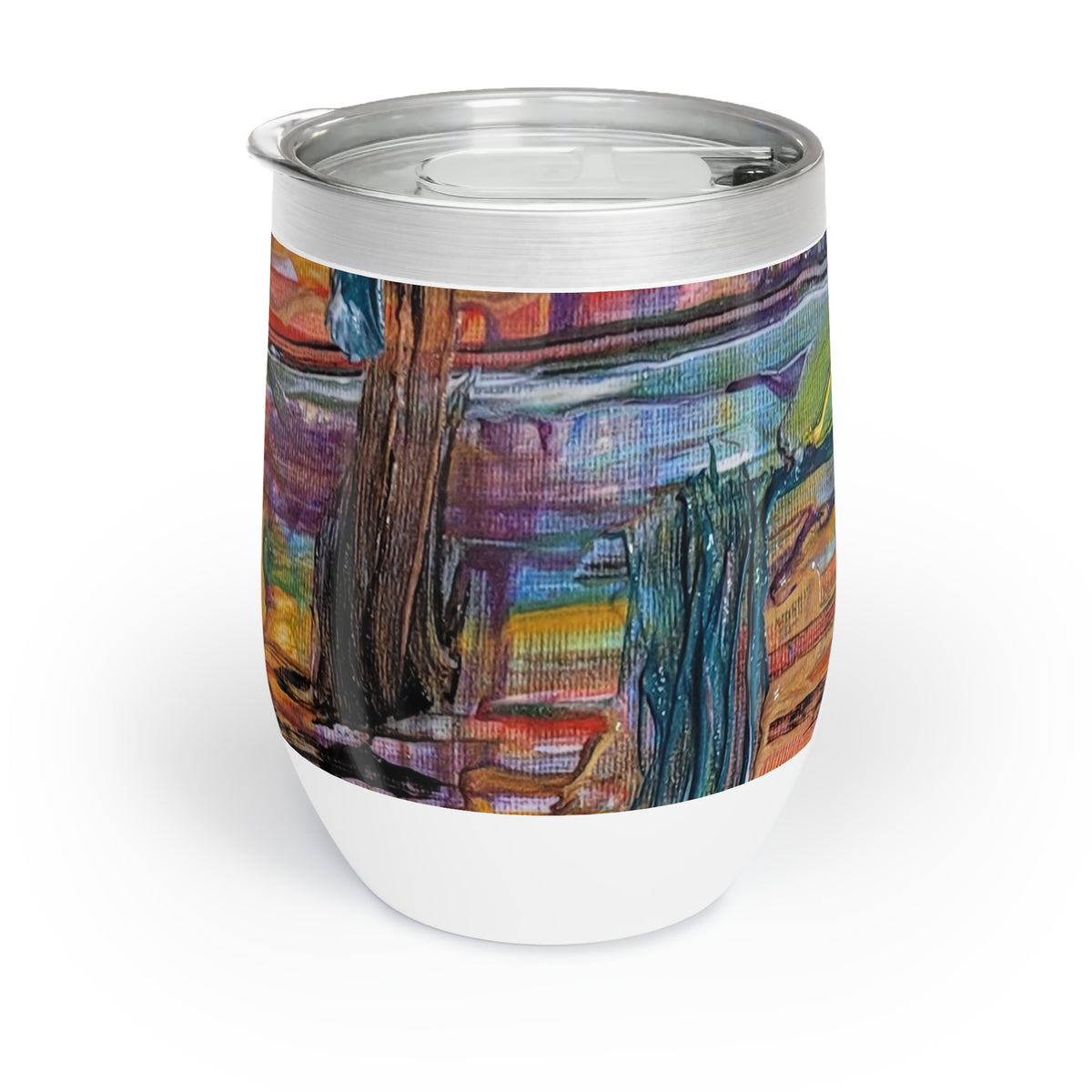 Desert Sunset Abstract Wine Tumbler | Original Art