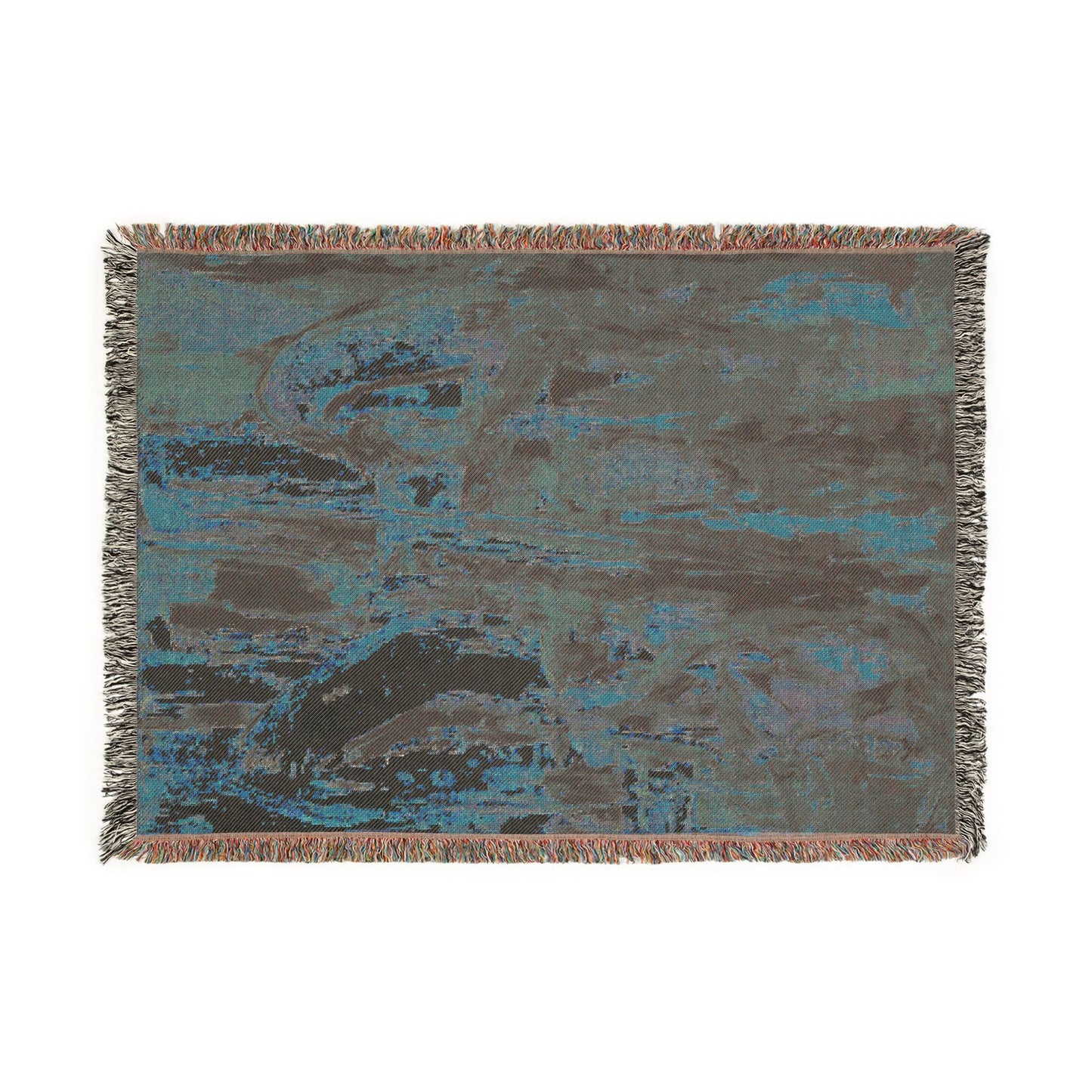 Amber Currents Abstract Woven Blanket | Original Art Throw