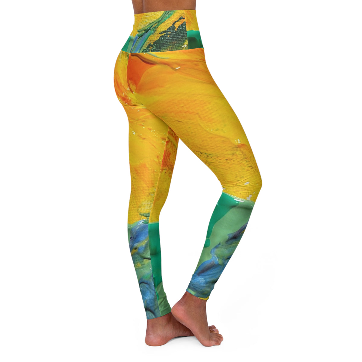 Sun-Kissed Hills - Original Art High Waisted Yoga Leggings (AOP)