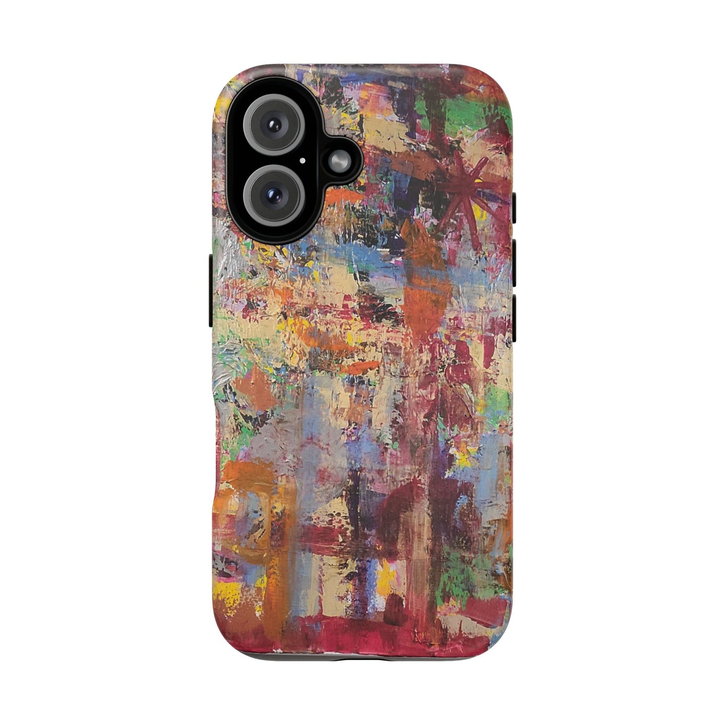 Abstract Expressionist Painting Phone Case — Colorful Original Art for iPhone, Samsung & Pixel