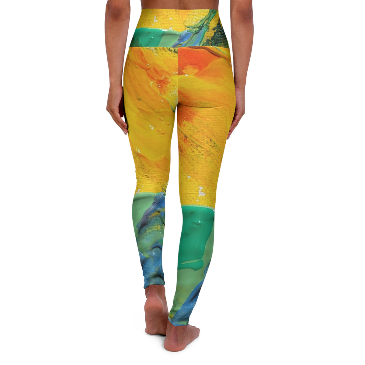 Sun-Kissed Hills - Original Art High Waisted Yoga Leggings (AOP)