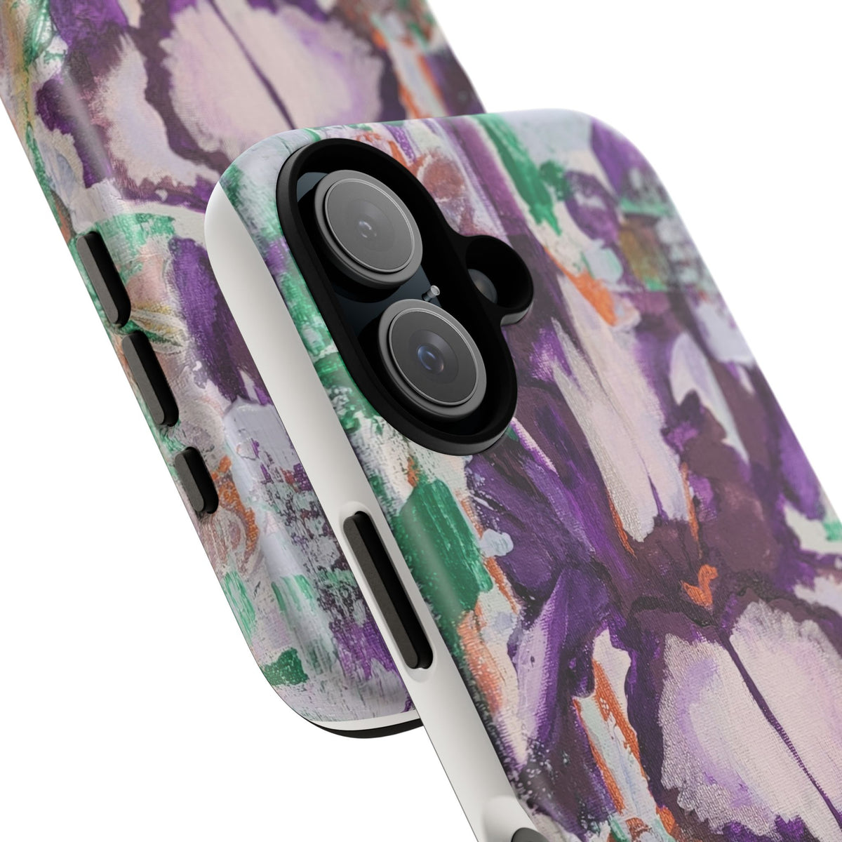 Purple Iris Original Painting Phone Case — Abstract Floral Art for iPhone, Samsung & Pixel