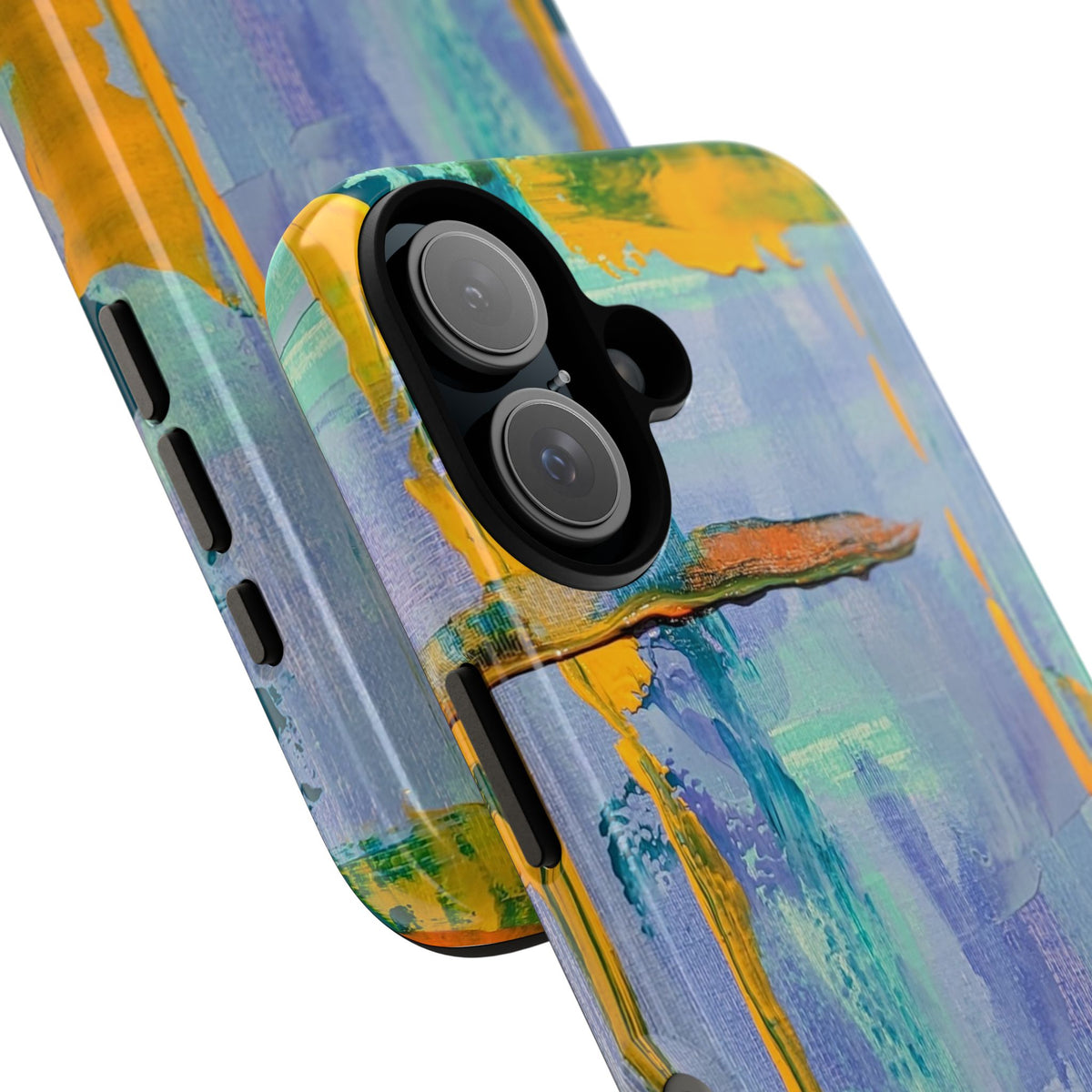 Blue & Coral Abstract Painting Phone Case — Original Art for iPhone, Samsung & Pixel