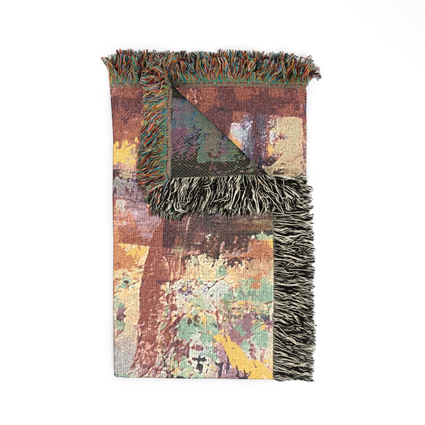 Autumn Mosaic Abstract Woven Blanket | Original Art Throw