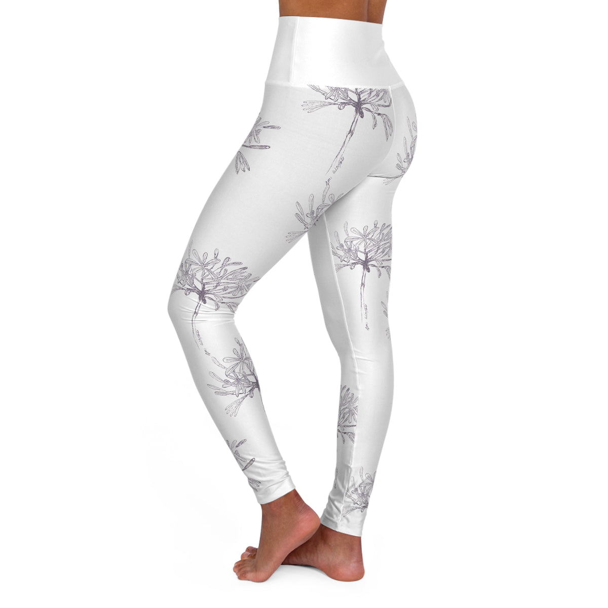 Agapanthus - Original Pen Art High Waisted Yoga Leggings (AOP)