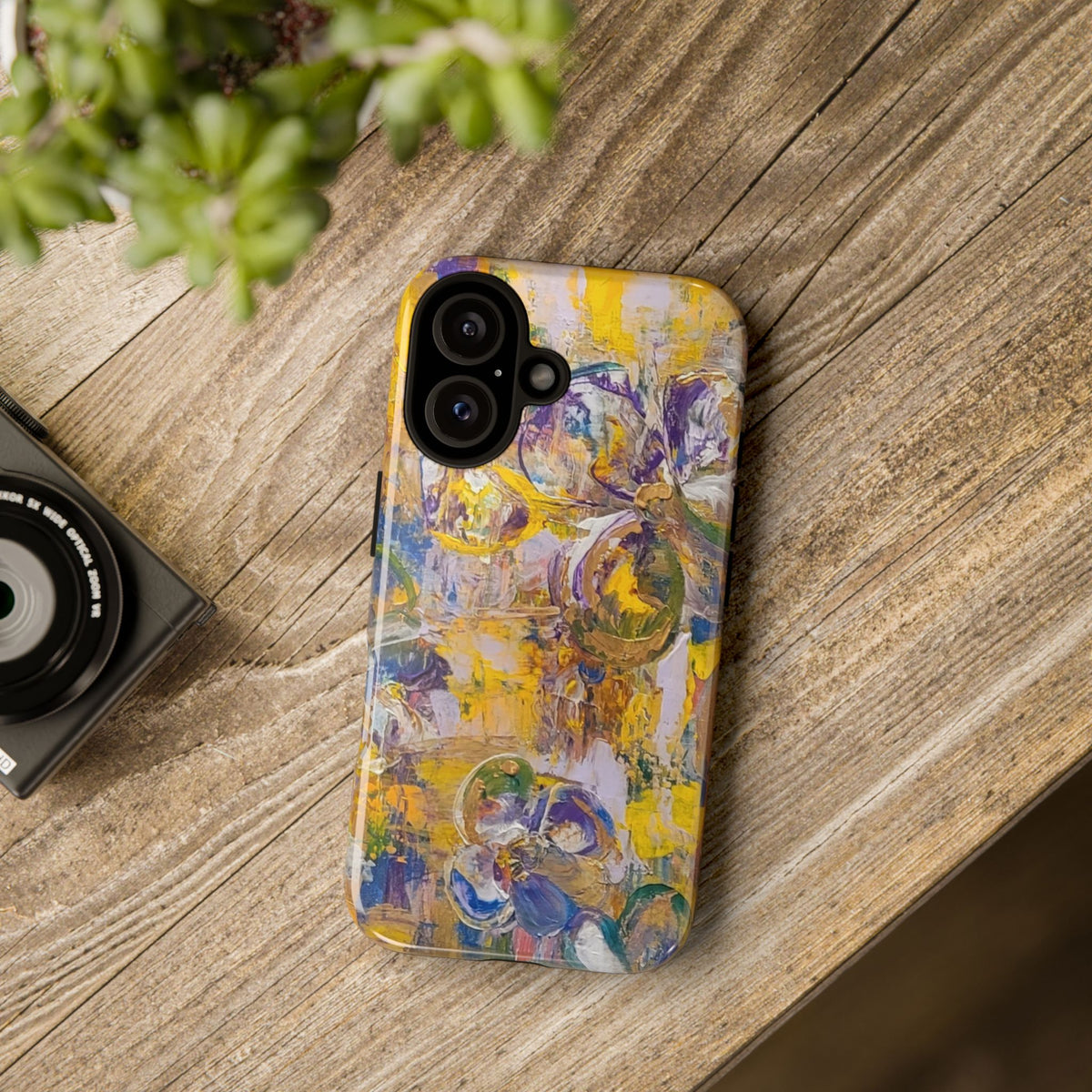 Pansies Lg print Original Abstract Painting Phone Case — Floral Art for iPhone, Samsung & Pixel