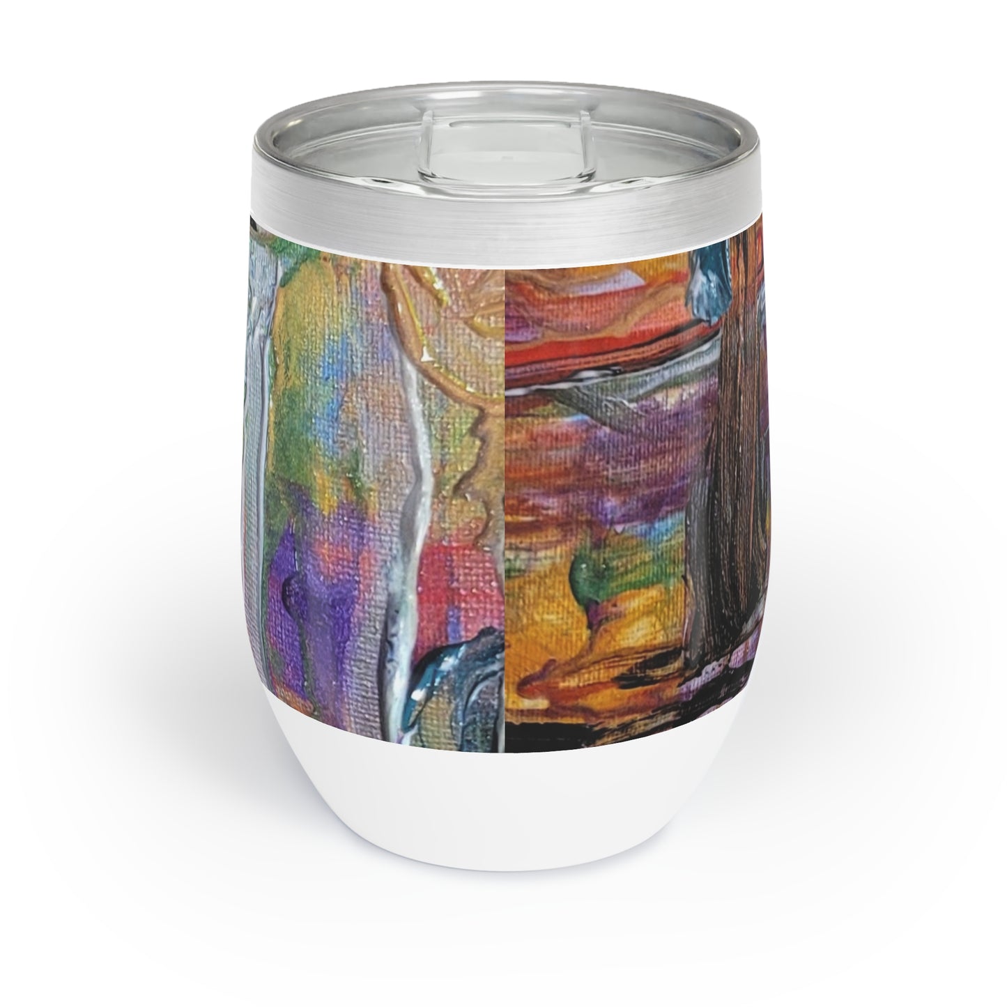 Desert Sunset Abstract Wine Tumbler | Original Art