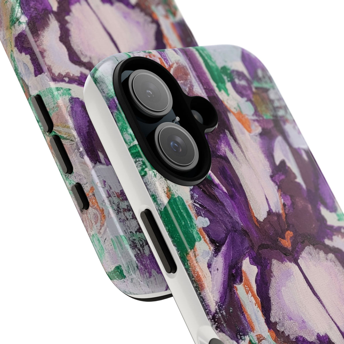 Purple Iris Original Painting Phone Case — Abstract Floral Art for iPhone, Samsung & Pixel