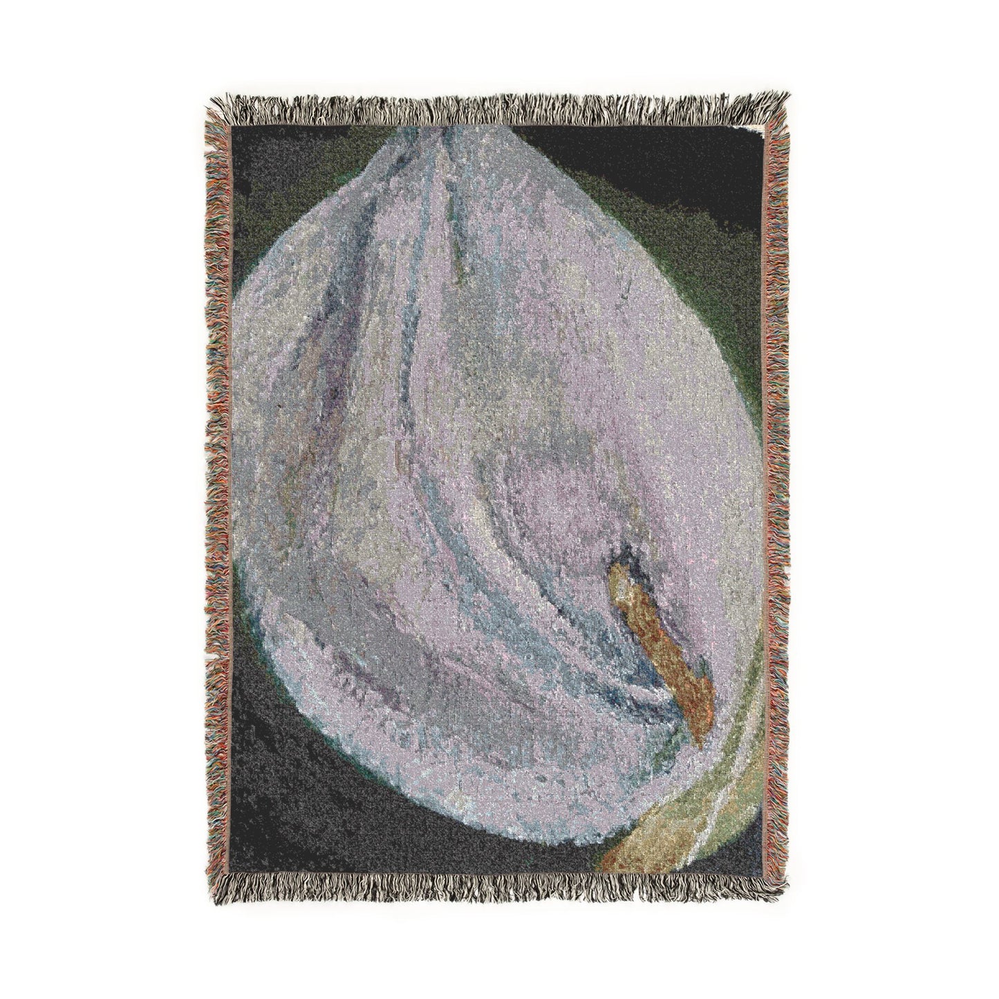 Moonlit lilly Abstract Woven Blanket | Original Art Throw