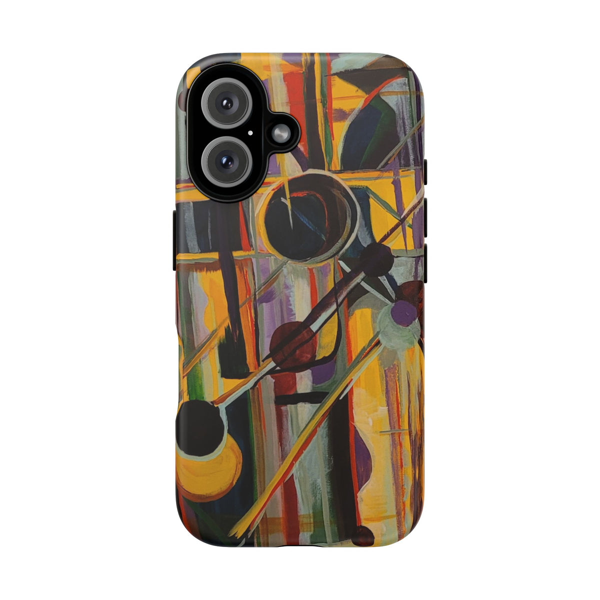 Two Shadows Cubist Painting Phone Case — Original Art for iPhone, Samsung & Pixel