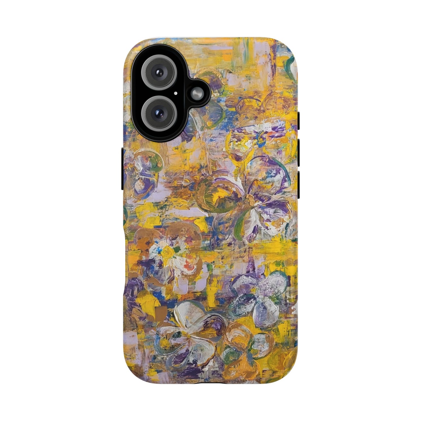 Pansies Original Abstract Painting Phone Case — Floral Art for iPhone, Samsung & Pixel