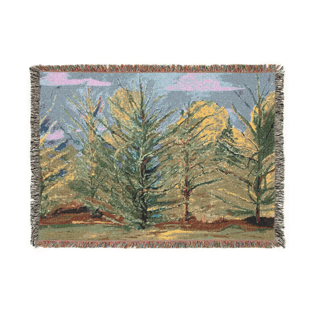 Pine Watch Ridge — Woven Cotton Throw Blanket