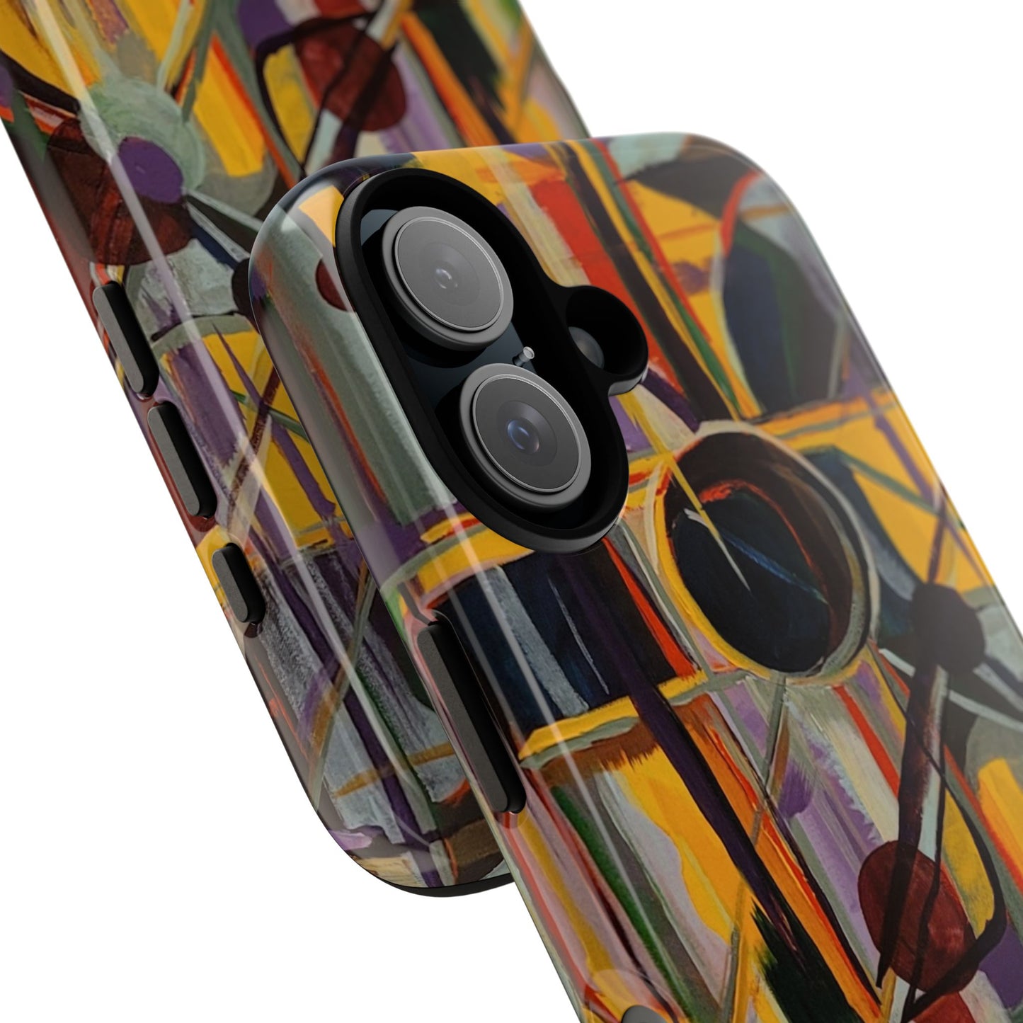 Two Shadows Cubist Painting Phone Case — Original Art for iPhone, Samsung & Pixel