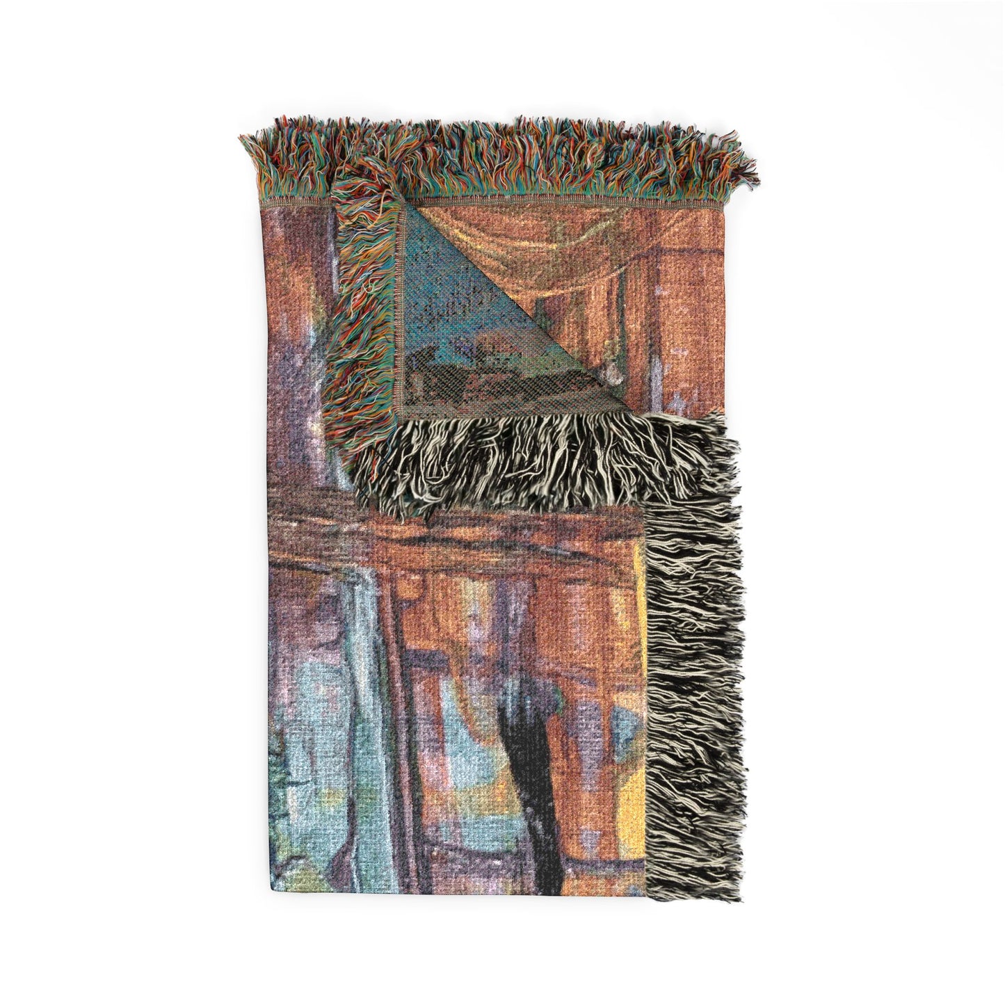 Ember Passage Abstract Woven Blanket | Original Art Throw