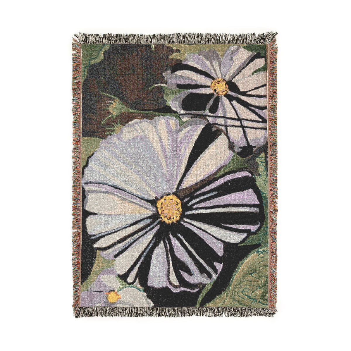Cosmos Blooms original art Woven Blanket