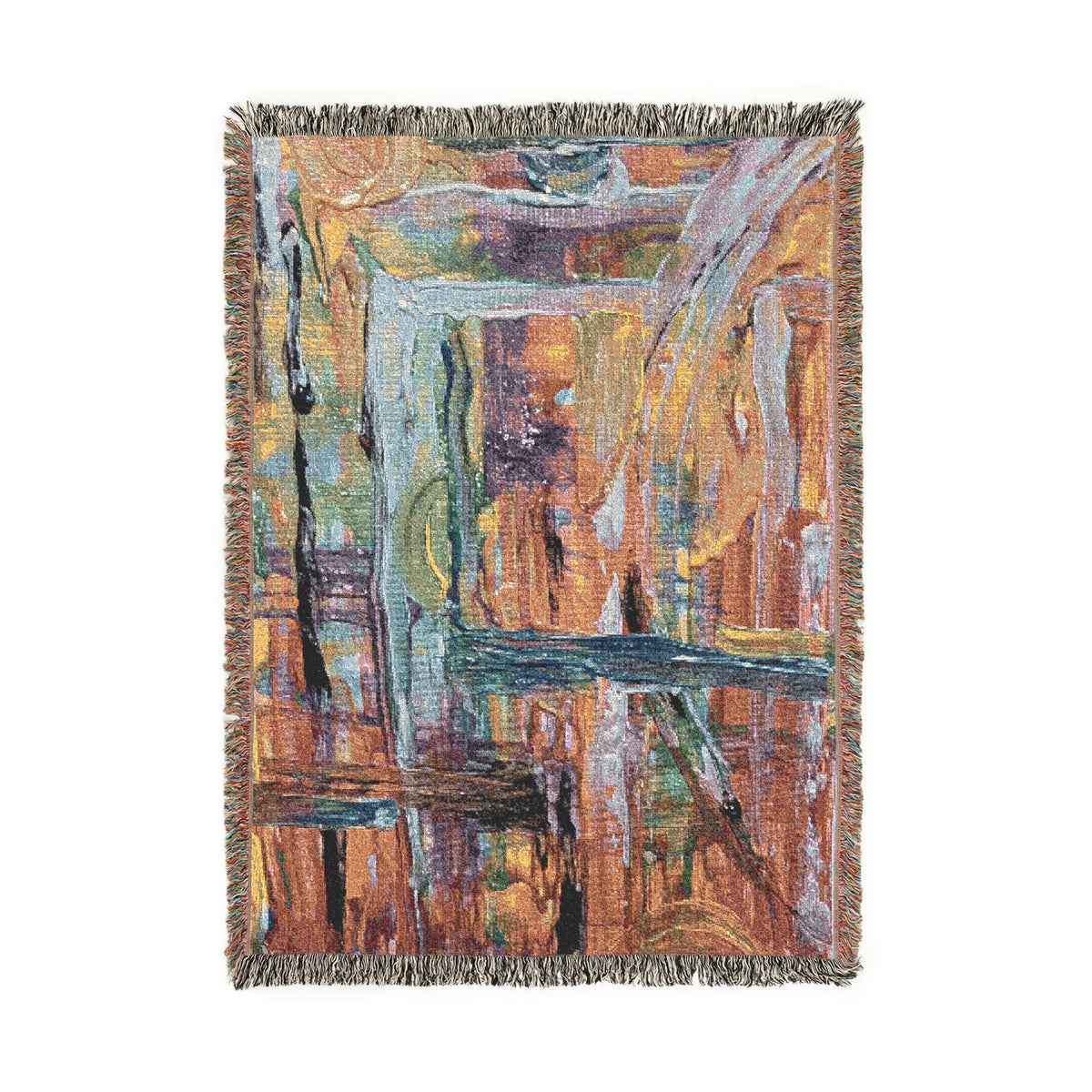 Ember Passage Abstract Woven Blanket | Original Art Throw