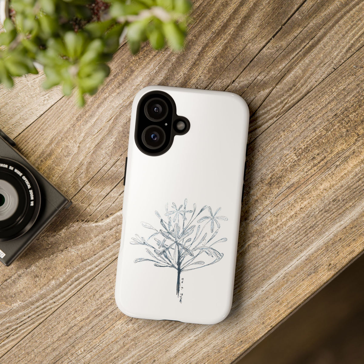 Agapanthus Botanical Line Drawing Phone Case — Minimalist Floral Art for iPhone, Samsung & Pixel