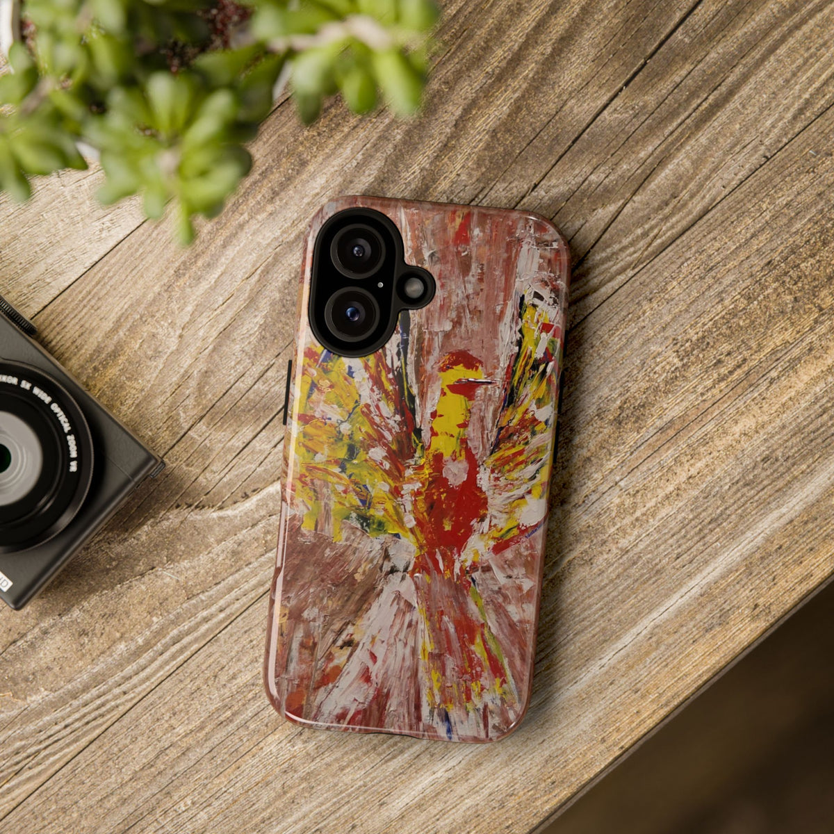 Hummingbird Original Abstract Painting Phone Case — Bird Art for iPhone, Samsung & Pixel
