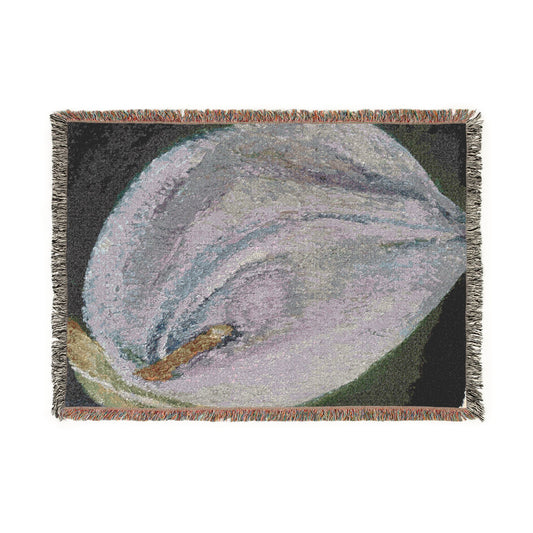 Moonlit lilly Abstract Woven Blanket | Original Art Throw