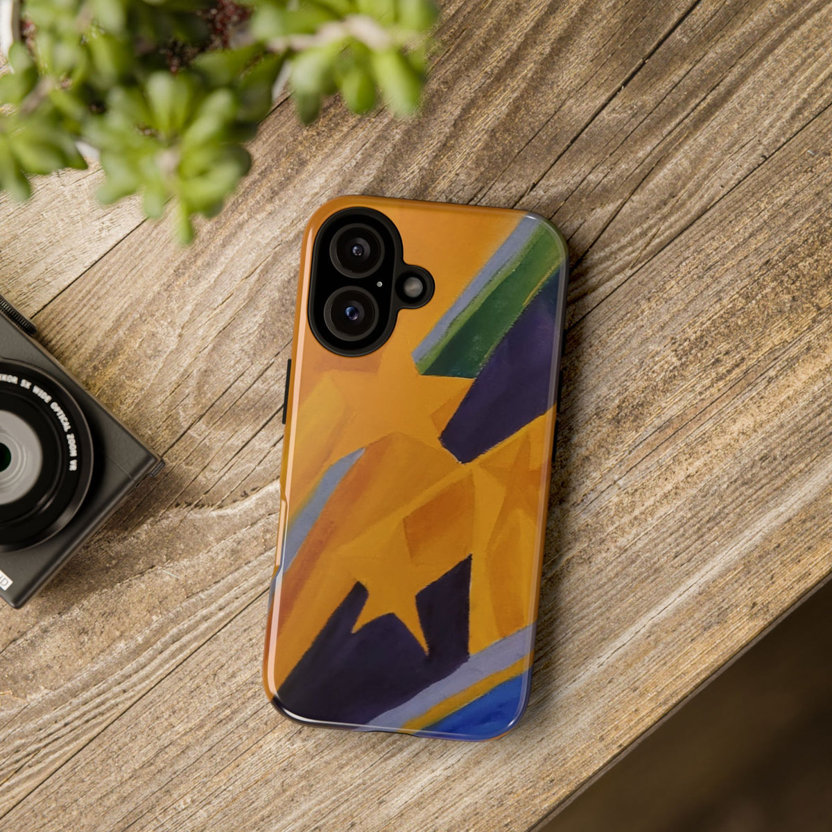 Geometric Abstract Painting Phone Case — Original Art for iPhone, Samsung & Pixel