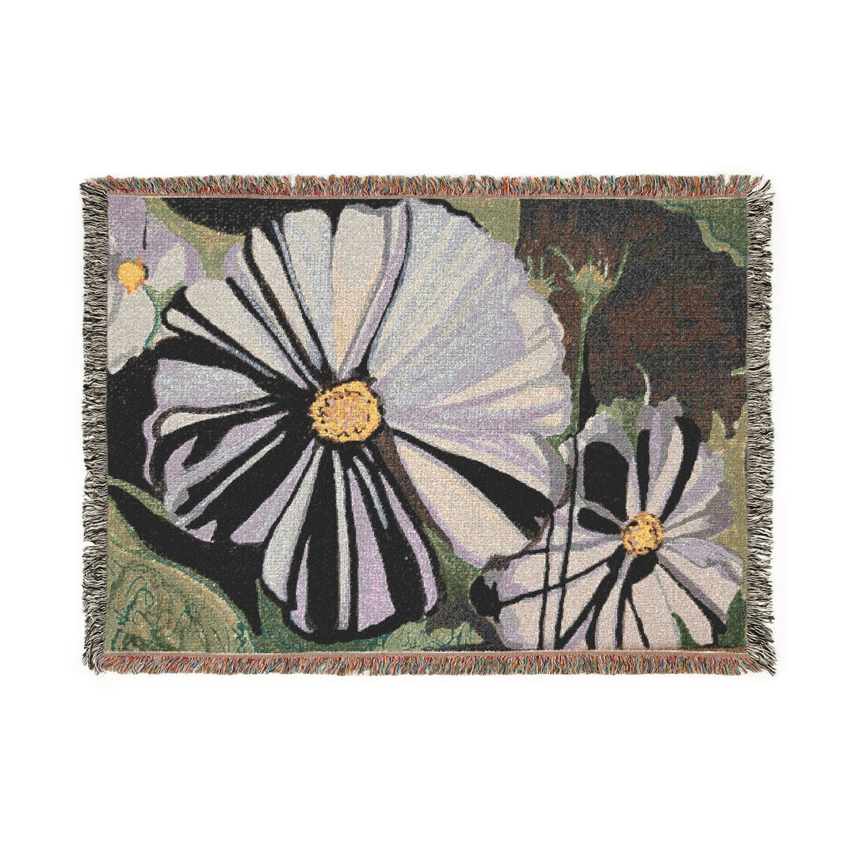 Cosmos Blooms original art Woven Blanket
