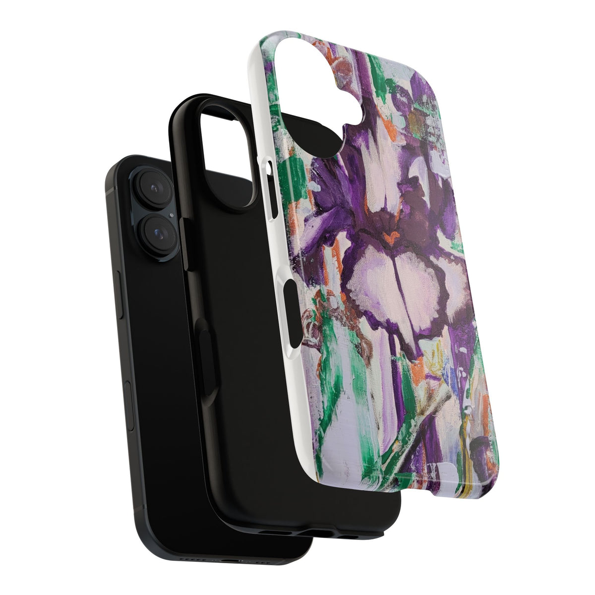 Purple Iris Original Painting Phone Case — Abstract Floral Art for iPhone, Samsung & Pixel