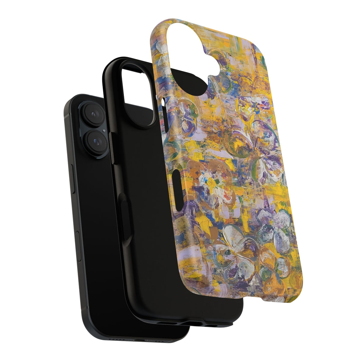 Pansies Original Abstract Painting Phone Case — Floral Art for iPhone, Samsung & Pixel