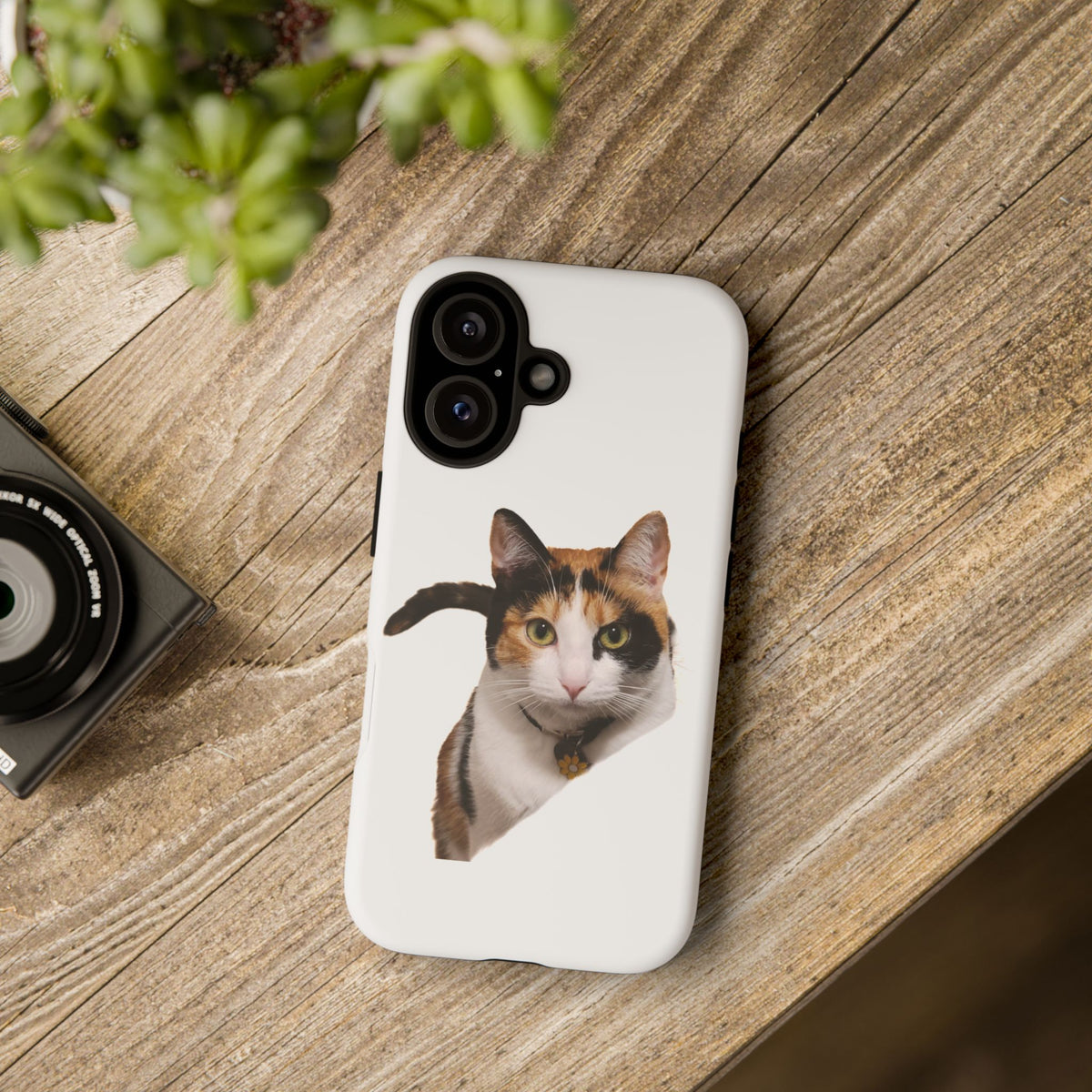 Calico Cat Photo Phone Case — Peek-a-Boo Pet Design for iPhone, Samsung & Pixel