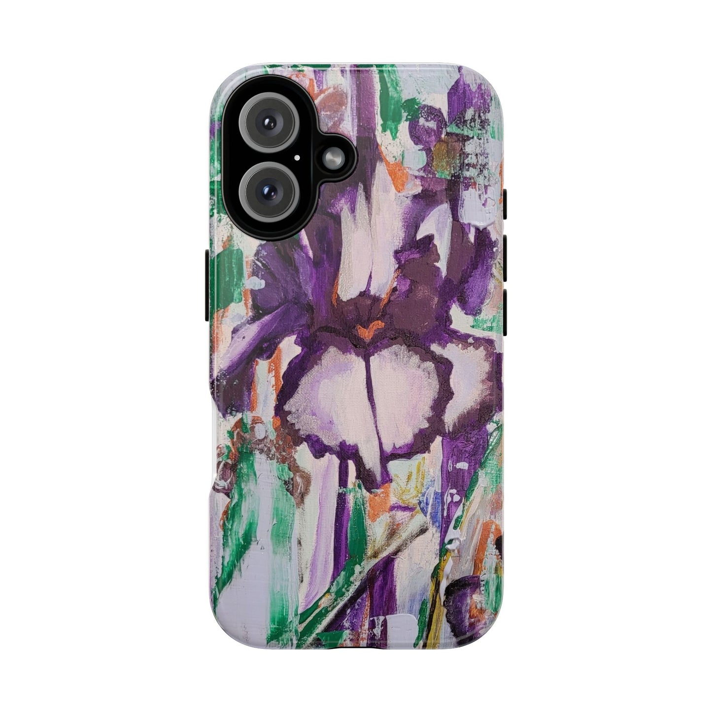Purple Iris Original Painting Phone Case — Abstract Floral Art for iPhone, Samsung & Pixel