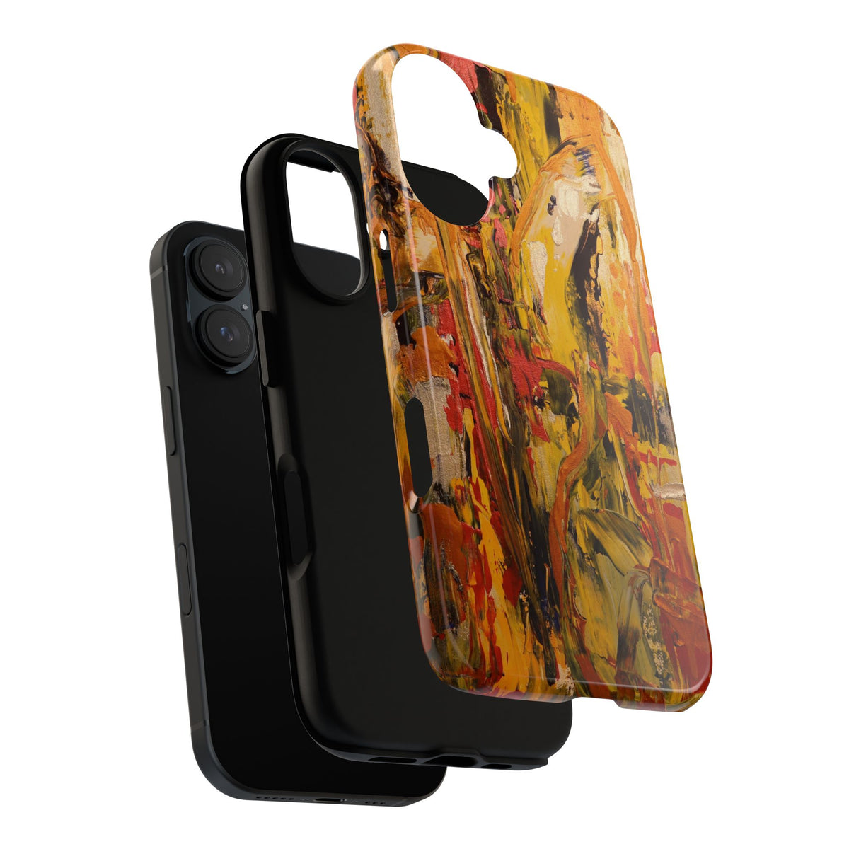 Gold & Amber Abstract Painting Phone Case — Original Art for iPhone, Samsung & Pixel